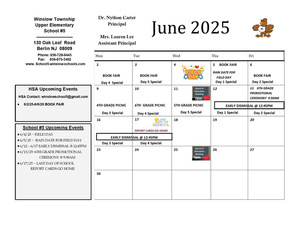 JUNE 2025 CALENDAR OF EVENTS